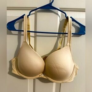 Cacique Beige Boost Plunge Push Up Underwire T-shirt Bra size 40B